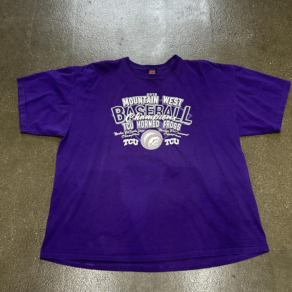 TCU Horned Frogs Shirt Mens 2XL Purple College Baseball Mountain West Champs
